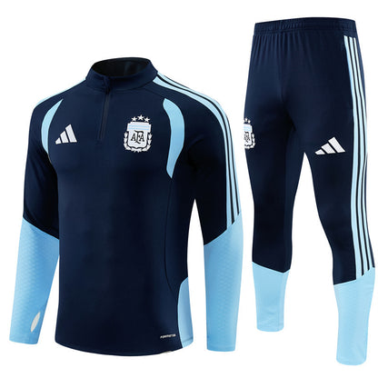 Ensemble survêtement Argentine extérieur bleu marine veste et pantalon – vue complète Qualité PLAYER Premium