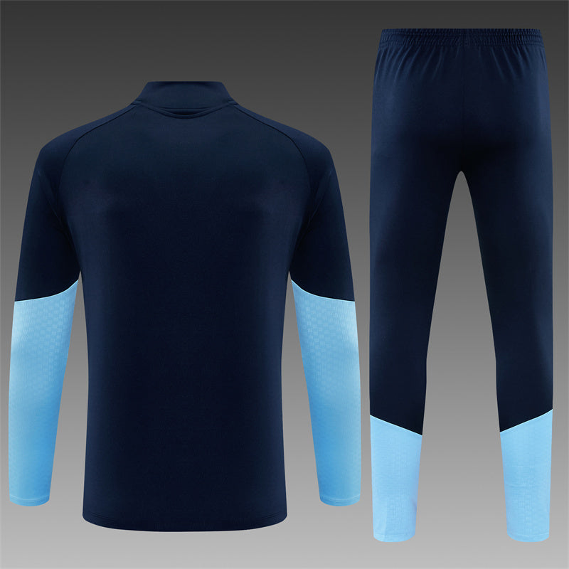 Vue dos ensemble survêtement Argentine extérieur bleu marine veste et pantalon – Qualité PLAYER Premium