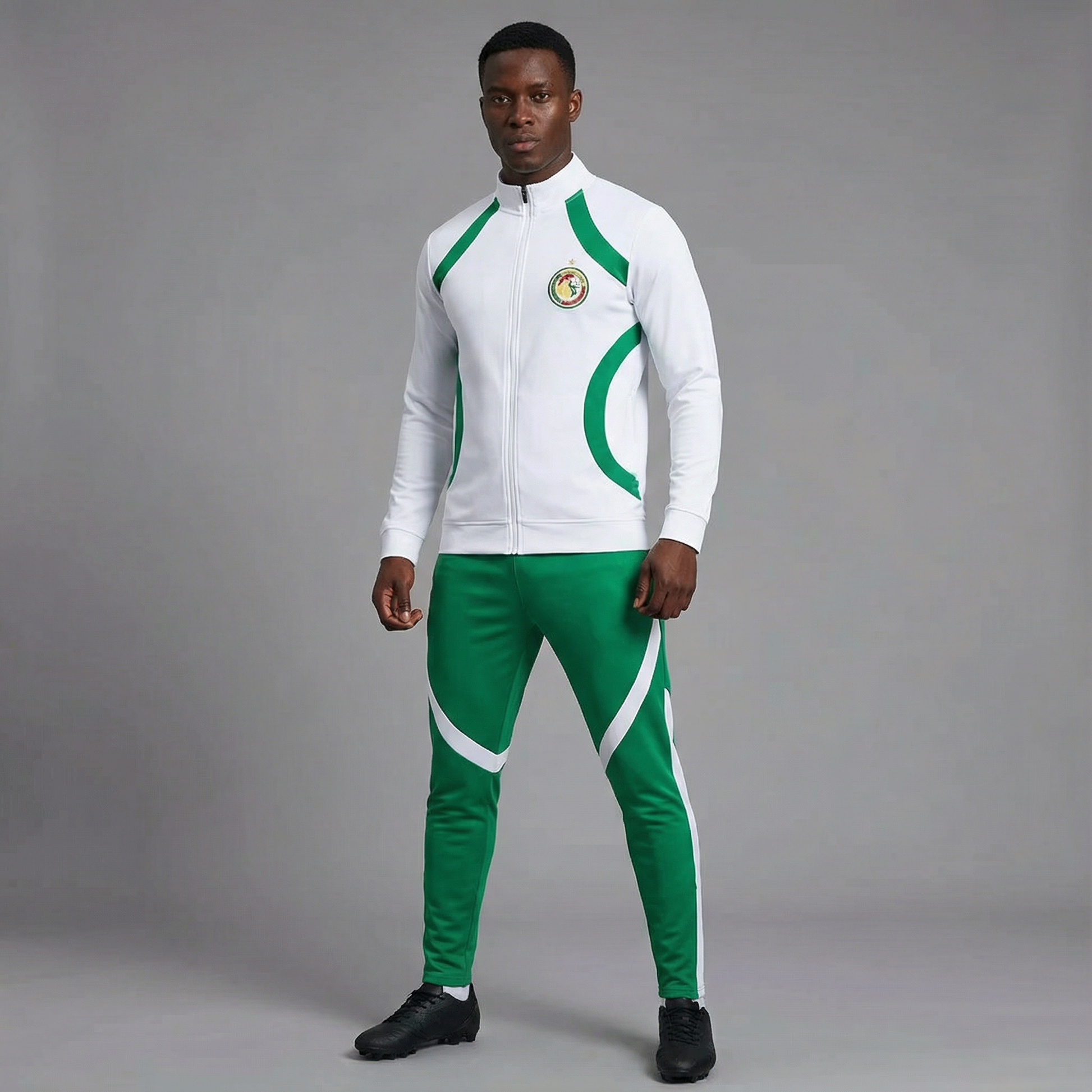 Ensemble survêtement Sénégal 2025 vert et blanc – La Boutique du Maillot