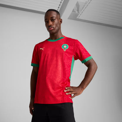 Maillot Maroc Domicile CAN 2025 rouge et vert – La Boutique du Maillot